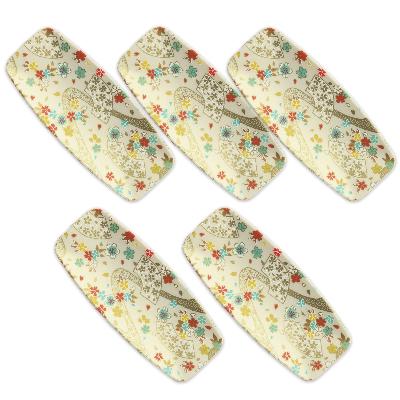 ふるさと納税 海南市 和歌山県海南市 友禅和紙おしぼりトレー 桜扇 金流水 5枚セット 食洗機対応の和風おしぼりトレー