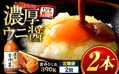 【2回定期便/6ヶ月ごと】雲丹ひしお 390g×2本 / うに 雲丹 ウニ 小浜市 / 小浜海産物[BFAA130]