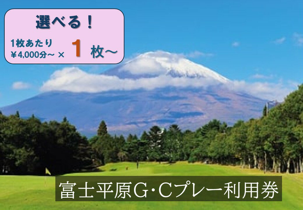 【ふるさと納税】富士平原G・C プレー利用券 | 4000円分〜 選べる 利用券 チケット 1枚 4000円 1枚〜 10枚 20枚 ゴルフ ゴルフ場 上級者 ビギナー 平坦 コース ゴルフプレー券 ゴルフ利用券 富士山 富士 景観 券 富士平原ゴルフクラブ 富士平原 静岡県 小山町 送料無料