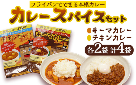 本格 キーマカレー チキンカレー スパイス セット 各2袋 計4袋（1袋4人前） | 簡単 本格 スパイス レシピ カレー セット 小麦粉不使用 グルテンフリー カレー粉 人気 おすすめ 夢叶ベース 京都府 綾部市