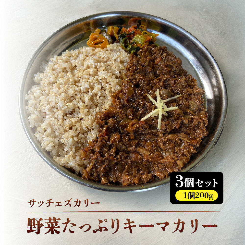 【ふるさと納税】【究極のカレーアワード殿堂店】サッチェズカリー 完全無添加 野菜たっぷり キーマカレー 3食分 インド料理 セミドライ レトルト スパイス 挽肉 大阪 天満 中崎町 ベジタリアン対応 化学調味料不使用 保存料不使用