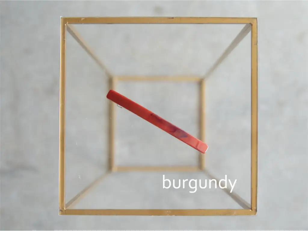 アクリル製ロングバレッタ burgundy（バーガンディ） eME long baretta 髪留め ヘアクリップ ヘアアクセサリー