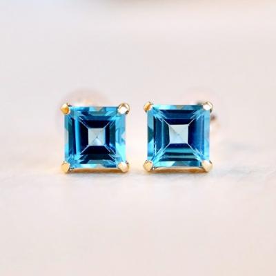 ふるさと納税 甲府市 【ジュエリー】K10 イエローゴールド ブルートパーズ ピアス 保証書付 KO-0034 |  | 01