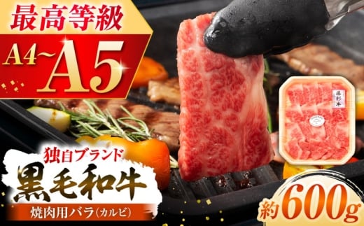 くまもと黒毛和牛「藤彩牛」バラ(カルビ)焼き肉用 約600g /  黒毛和牛 牛肉 冷凍 肉 にく 熊本県 菊陽町 バラ カルビ 和牛 【株式会社フジチク】[BHAD122]