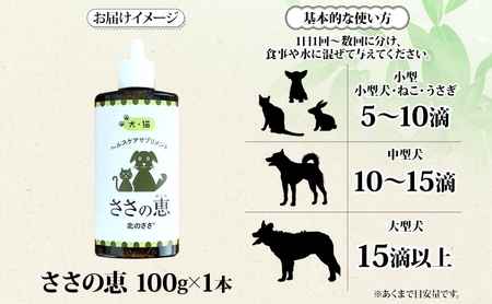 北のささ　ペット用サプリ「ささの恵」　100g