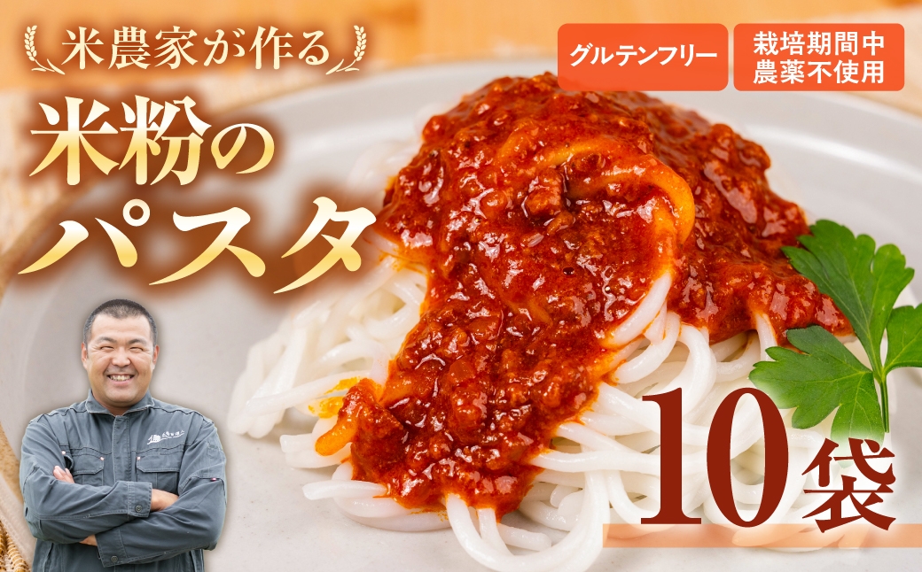 
                  米粉のパスタ 10袋　パスタ めん 麺 お取り寄せ グルメ 主食 米粉麺 送料無料 愛知県 豊橋市
                