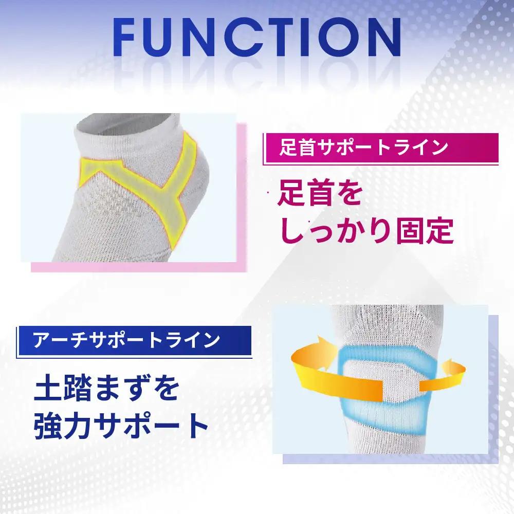 【ファイテン】足王(ソッキング)丸つま先タイプ メンズ ブラック/グレー＜25～27cm＞｜京都 人気ブランド ソックス