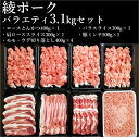 【ふるさと納税】綾ポークバラエティー3.1kg（小分け8パック）セット　 豚肉 国産 冷凍 調理 送料無料