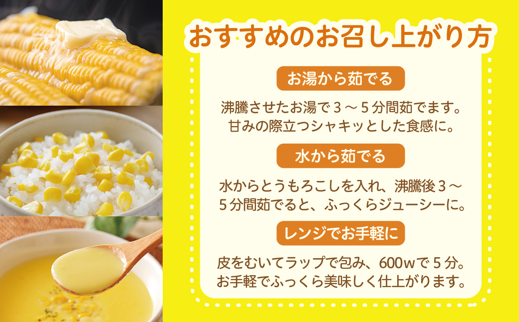 ＜2026年8月上旬よりお届け＞北海道壮瞥産 とうもろこし（スイートコーン）13本 約5kg SBTN001