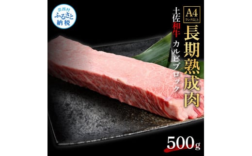 【CF-R5cdm】 エイジング工法熟成肉土佐和牛特選カルビブロック500g（冷凍）