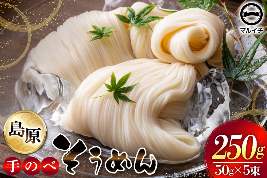 AJ292 島原 手のべそうめん 250g (50g×5束×1袋) [ そうめん 素麺 手延べ素麺 島原そうめん 島原素麺 麺 乾麺 国内製造 塚原食品本舗 長崎県 島原市 ]