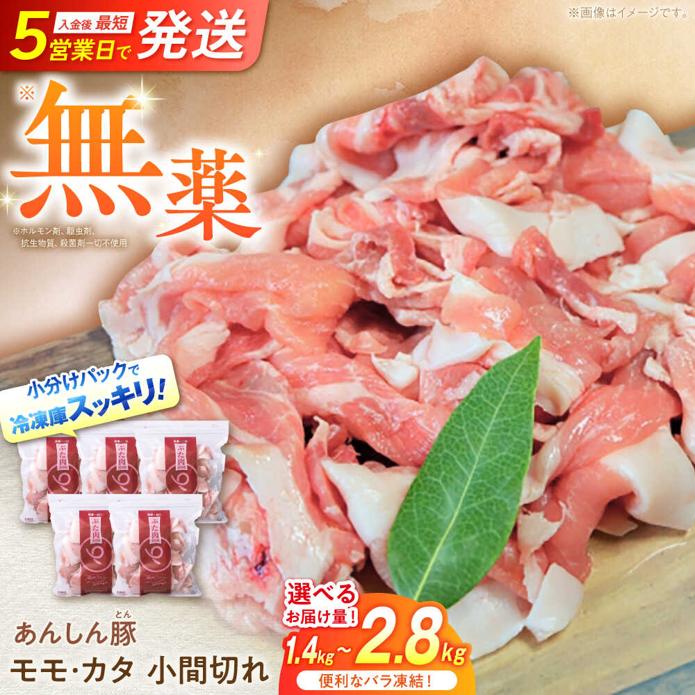【ふるさと納税】【容量が選べる！】《バラ凍結》 モモ・カタ 小間切れ 豚肉 小分け 薄切り 豚こま 白川町 / 藤井ファーム[AWAF028]