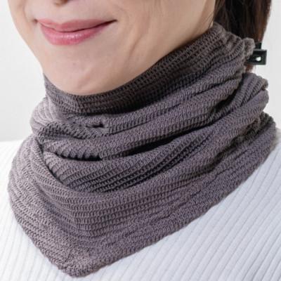 ふるさと納税 泉大津市 天然の美容繊維　シルク　ネックウォーマー　グレーブラウン　男女兼用