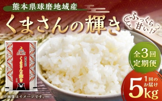 【3回定期便】熊本県球磨地域産 くまさんの輝き 5kg 定期便3回 計15kg 米 お米 コメ 精米 白米 ご飯 ごはん 国産 熊本県 定期便