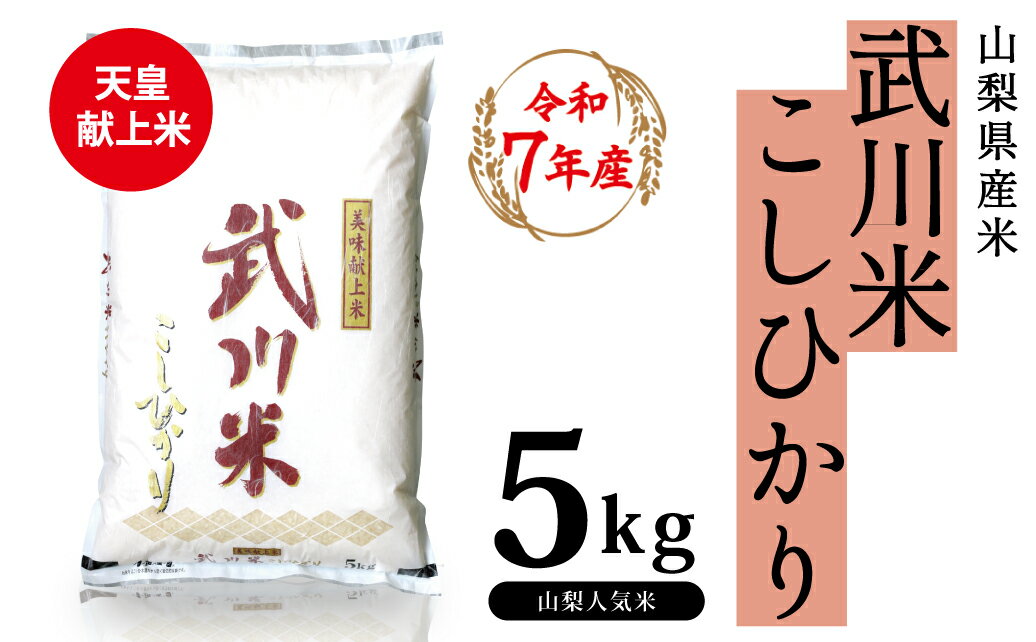【ふるさと納税】山梨県産 武川米こしひかり5kg ふるさと納税 こしひかり 米 お米 笛吹市 白米 ごはん ご飯 ギフト 贈り物 プレゼント 山梨県 送料無料 115-002