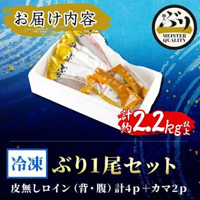 ふるさと納税 垂水市 【鹿児島産】冷凍ぶり 1尾セット(皮無ロイン背腹計4p、カマ2p)【アクアブルー】D4-4705 |  | 03