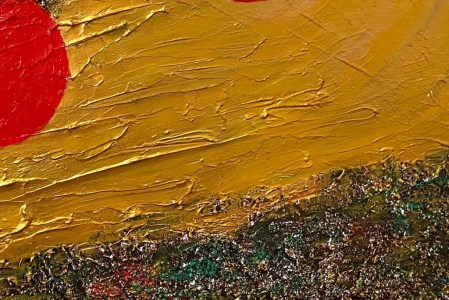 富士山溶岩パワーアート「金雲流白富士」