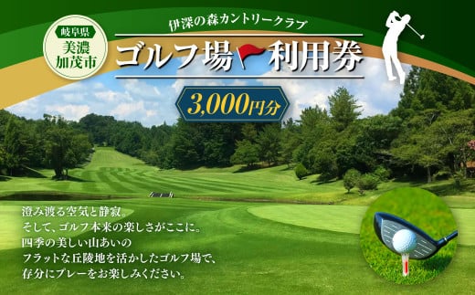 伊深の森 カントリー クラブ 利用券 3,000円分 | ゴルフ ゴルフ場 券 チケット 岐阜 岐阜県 M12S82