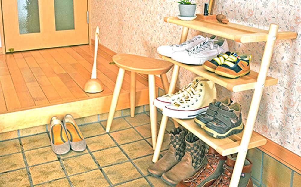 旭川家具　コサイン　シューラック　メープル 【 旭川家具 北海道 旭川市 木製 家具 選べる樹種 玄関収納 靴収納 防水ウレタン塗装 省スペース コンパクト 収納棚 組み立て式 軽量 シンプル ナチュ