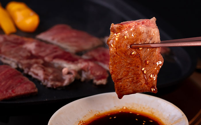 【全3回定期便】A4ランク 希少部位 焼肉3種 600g 2-3人前 肩ロース ミスジ モモ (カタ) 糸島牛 糸島市 / 一番田舎 [AGN009]