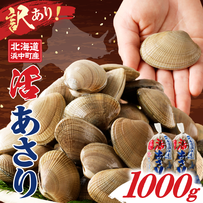 【訳あり】4月～6月発送分《先行予約・期間限定》浜中町産活あさり(500g×2袋セット)_H0023-123
