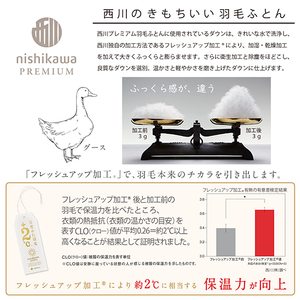 【 nishikawa / 西川 】 羽毛 肌掛け ふとん / ポーランドホワイトグース95％ / 0.3kg / シングル 【P312W】 羽毛布団 ふとん