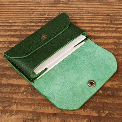 ふるさと納税 対馬市 対馬のイノシシ革 選べる名刺入れ 緑 |  | 01