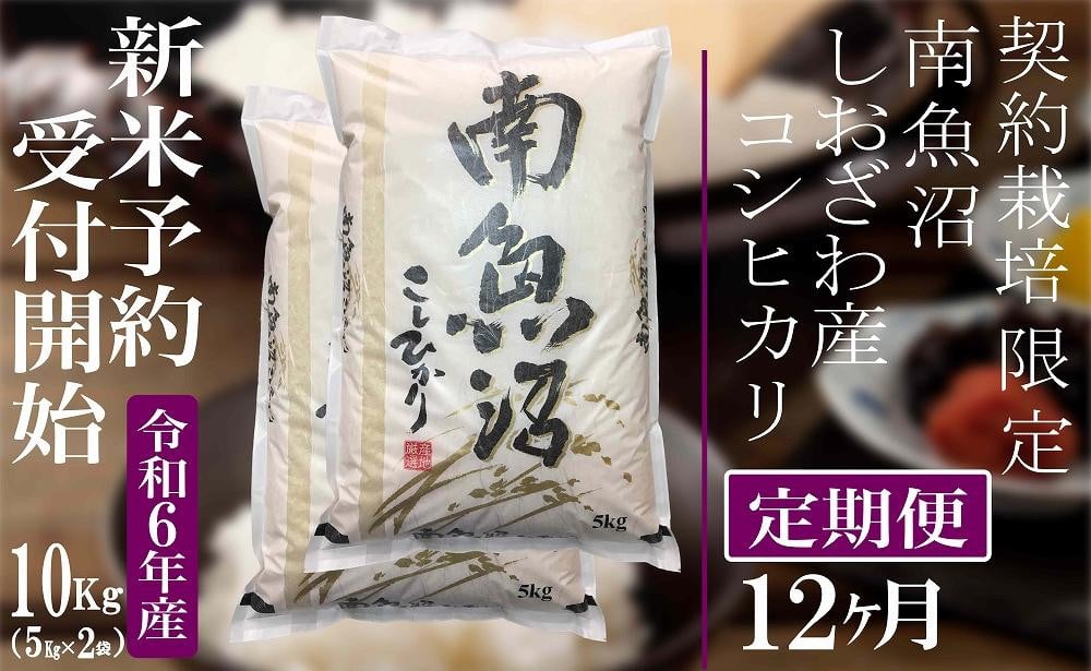 
【新米予約・令和6年産】定期便12ヶ月：精米10Kg 契約栽培限定 南魚沼しおざわ産コシヒカリ
