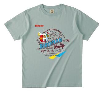 ひこにゃん×鳥人間ふるさと納税限定デザイン　Tシャツ　かすみグリーンLサイズ