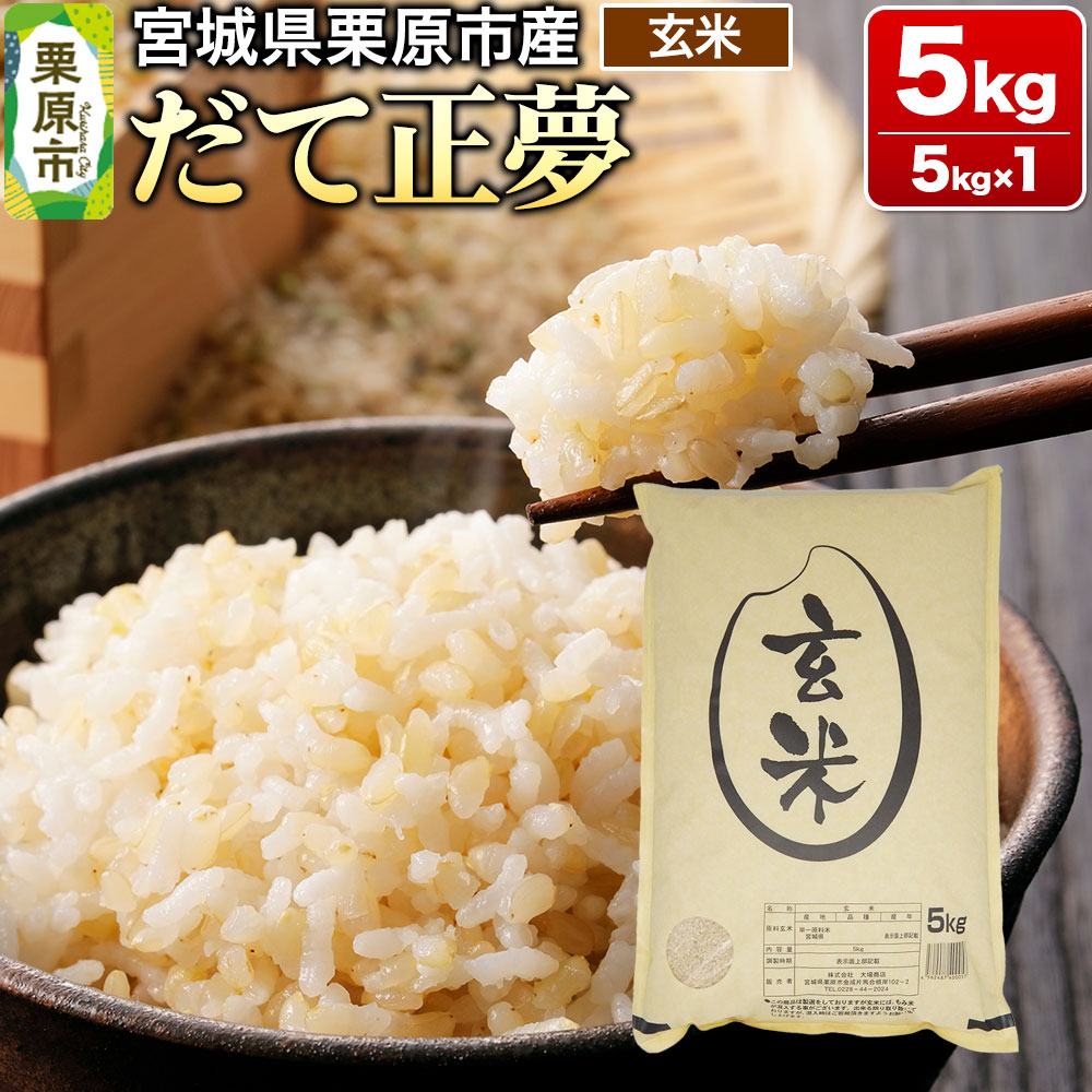 【ふるさと納税】【令和7年産・玄米】宮城県栗原市産 だて正夢 5kg (5kg×1袋)