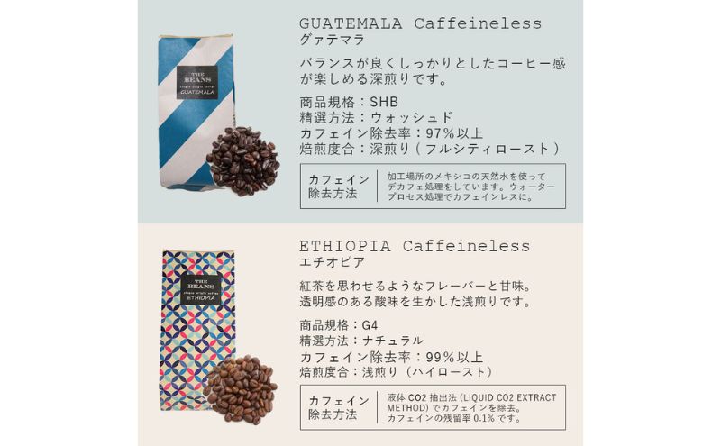 カフェインレスコーヒー2点セット（粉）200g×2種類 the beans thebeans ザビーンズ