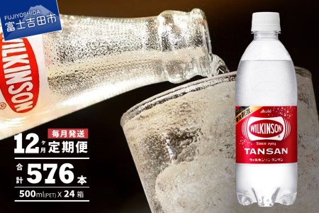 【12ヶ月お届け！】炭酸水 ウィルキンソン タンサン 2箱 (48本入り) 定期便 12回 アサヒ 強炭酸水 炭酸 炭酸水 山梨 富士吉田