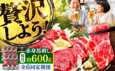 【全6回定期便】赤身 馬刺し 約600g(約100g×6パック) / 小分け 熊本 馬刺 赤身 馬刺し 冷凍 馬肉 ヘルシー 真空 パック おつまみ 熊本県 菊陽町【五右衛門フーズ】[BHCY023]