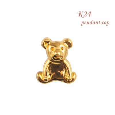 ふるさと納税 山梨県 【山梨県】【ジュエリー】K24 pure gold Bear/ベアー ペンダントトップ
