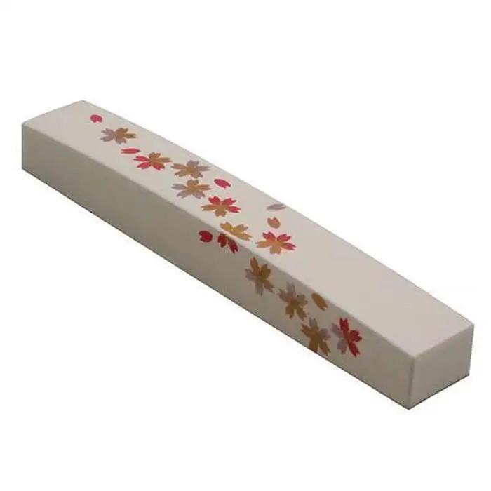 紀州漆器 文鎮 ペーパーウェイト 長型 白 桜【YG148】