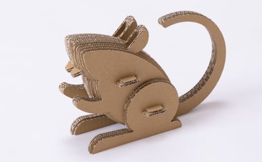 段ボール製工作キット　干支シリーズ　ネズミ ／ インテリア 情操教育 愛知県 No.213