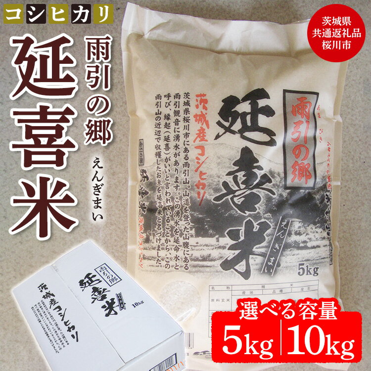 【ふるさと納税】【内容量が選べる】【令和7年産】雨引の郷 延喜米 コシヒカリ10kg（5kg×2袋）【茨城県共通返礼品　桜川市産】※北海道・沖縄・離島への配送不可 ※2025年9月中旬～2026年8月上旬頃に順次発送予定