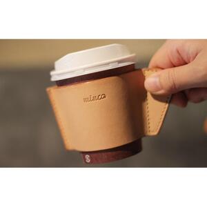【minca】栃木レザーのカップスリーブSサイズ 自宅、オフィス、キャンプシーンでのカフェタイムに/タン(生成)　660【日用品 人気 おすすめ 】