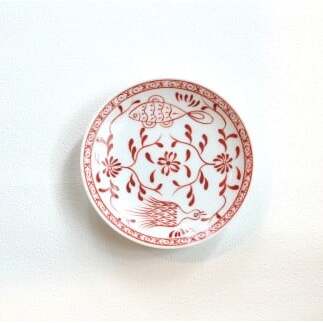 有田焼 魚鳥文小皿 【香蘭社】 赤絵 シリーズ 手描き 13cm プレート 銘々皿 取り皿 普段使い デザート 食器 18000円 A18-131_イメージ2