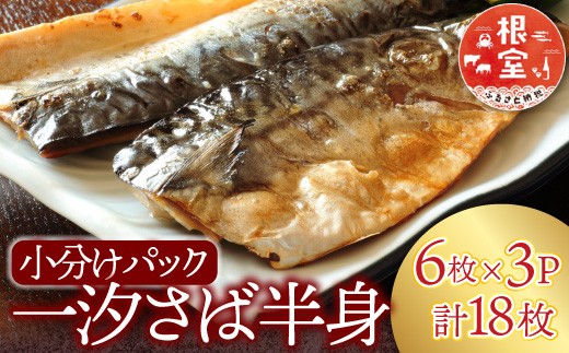 A-28096 根室海鮮市場＜直送＞一汐さば半身6枚×3P(計18枚)