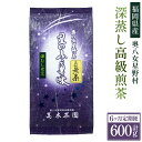 【ふるさと納税】【6ヶ月定期便】【八女茶】奥八女星野村 深蒸し高級煎茶（深蒸し茶）100g×1袋×6回 計600g お茶 茶 緑茶 茶葉 深蒸し茶 日本茶 煎茶 深蒸し煎茶 高級煎茶 高級 特別栽培茶 お取り寄せ 国産 福岡県 遠賀町 送料無料