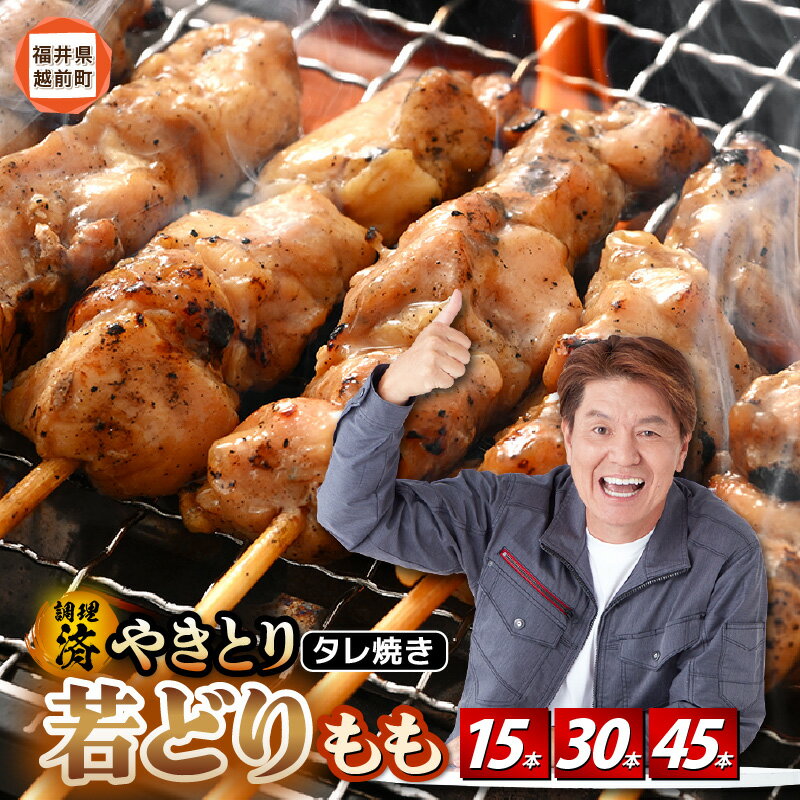 【ふるさと納税】【レビューキャンペーン中】＜たれ焼き調理済＞ レンジで温め 焼き鳥 人気の若どりもも肉 やきとり 小分け 15本〜45本 【発送月をお選びください】【若鳥もも 鶏肉 時短 味付き 加工品 惣菜 おかず お手軽 おつまみ バーベキュー タレ aj】 [e03-a028]