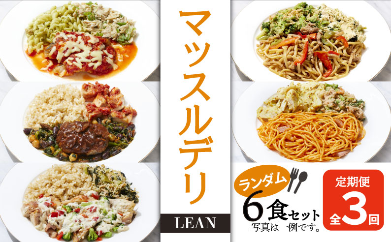 【定期便3ヵ月】マッスルデリ　LEAN　女性 冷凍 弁当　ランダム ６食セット