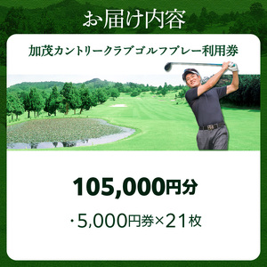 加茂カントリークラブゴルフプレー利用券（105,000円相当）017-06 ｜ ゴルフ