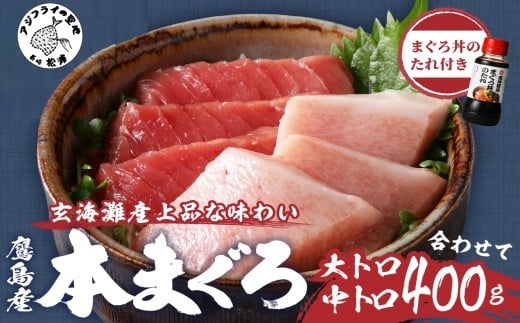 
            鷹島産最高級本まぐろ　大中合わせて400g(まぐろ丼たれ付き)( ふるさと納税 まぐろ 大トロ 中トロ )【C5-003】
          