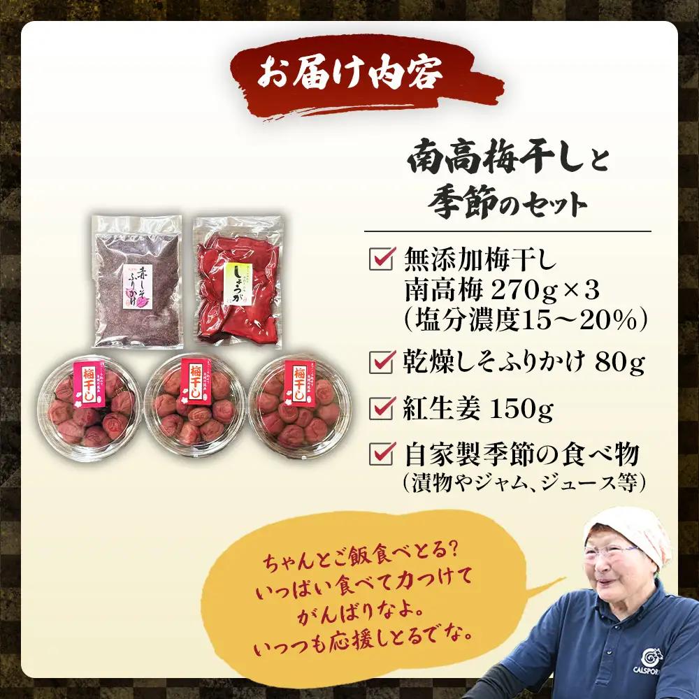 梅干し（南高梅干し）と季節の食べ物セット 無添加｜多気町産 TH-04
