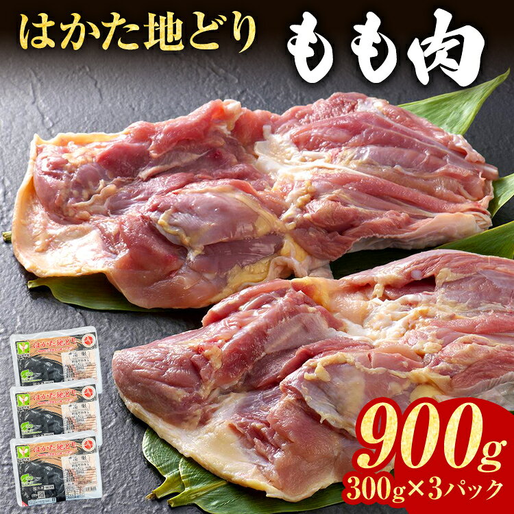 【ふるさと納税】鶏肉 はかた地どり もも肉 900g 300g×3パック 小分け 個包装 福岡県産 地鶏 鶏もも 冷凍 急速冷凍 凍眠 新鮮 旨み おかず 九州産 鍋 水炊き 筑前煮 唐揚げ 焼鳥 お弁当 惣菜 肉