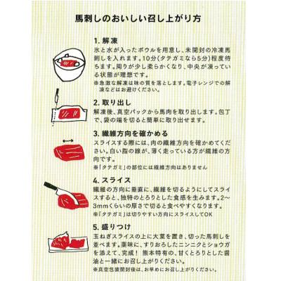 ふるさと納税 宇城市 熊本直送　馬刺しブロック肉　霜降り1kg(宇城市) |  | 01
