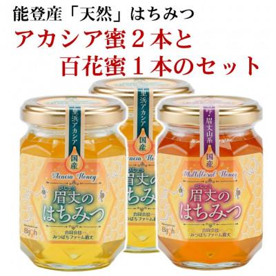 ふるさと納税 羽咋市 能登産天然はちみつ『アカシア蜂蜜2本&百花蜂蜜』セット |  | 01