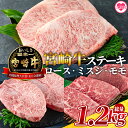 【ふるさと納税】＜宮崎牛(ロース、ミスジ、モモ)のステーキ 総量1.2kg 3種類8枚 ロース250g×2、ミスジ150g×2、モモ100g×4＞牛肉 国産 九州産 焼肉 焼き肉 BBQ バーベキュー ロース肉 ミスジ肉【MI129-my】【ミヤチク】